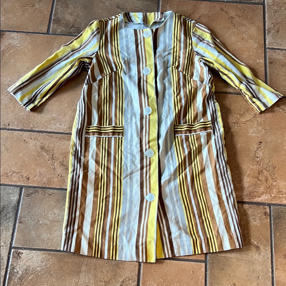VINTAGE MARIA STRIPED HOUSECOAT